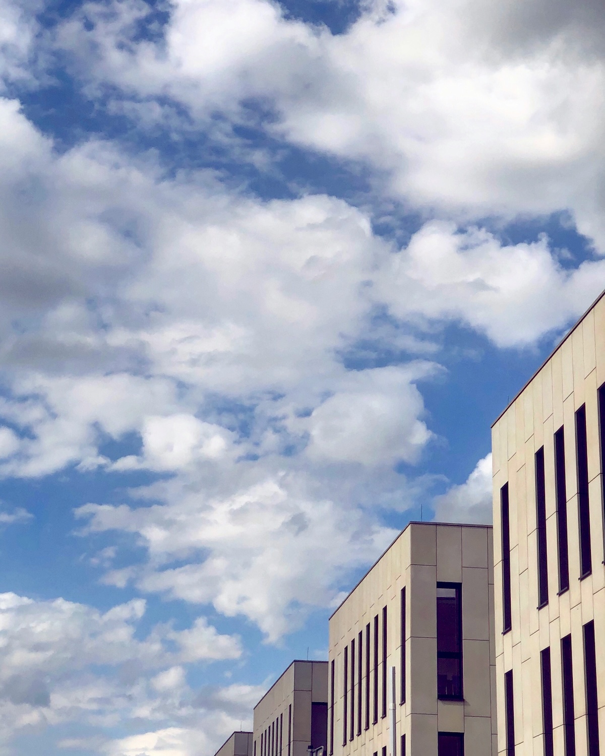 Modern office with clouds
